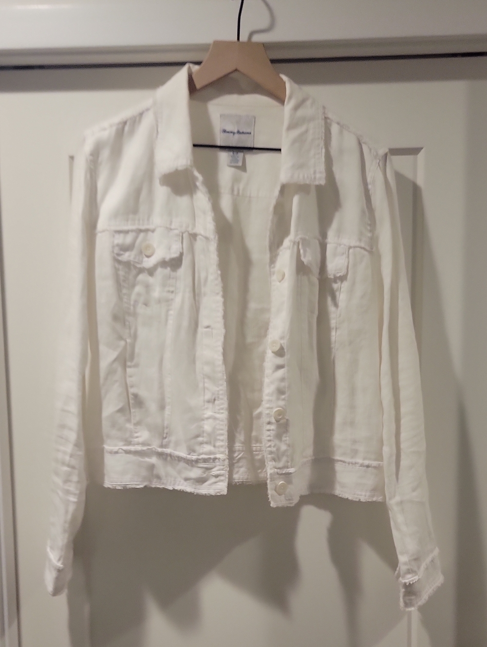 Tommy Bahama Cream Lightweight Denim Jacket